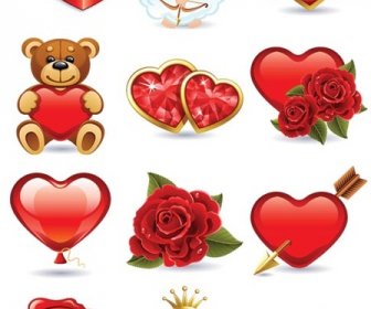 Libre De Vectores Iconos De Valentine8217s Hermoso Día