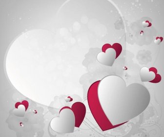 ฟรีเวกเตอร์พื้นหลังวัน Valentine8217s หัวใจสีขาวที่สวยงาม