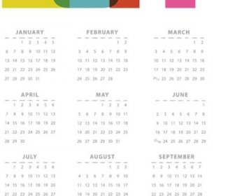 自由向量 Beautiful14 版式日曆範本