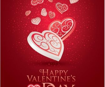 Free Vector Beautiful 3d Heart Shape With Floral Art Poster