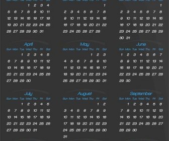 Plantilla De Calendario Black14 Vector Gratis