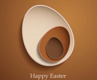Vektor Gratis Template Salam Kartu Cokelat Telur Paskah