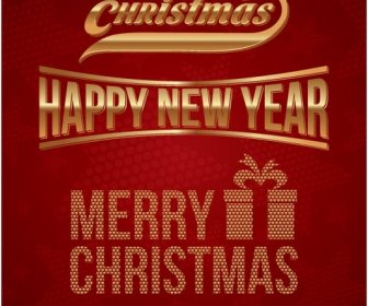 Free Vector Christmas And New Year Beautiful Typography Poster