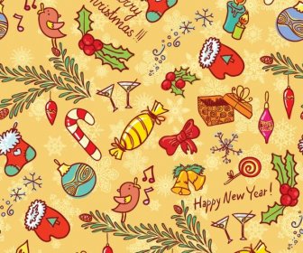 Free Vector Christmas And New Year Line Art Icon Set