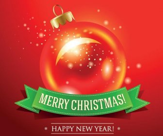 Free Vector Christmas Bubble With Label New Year Red Background