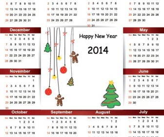 Free Vector Christmas Cartoon Character14 Calendar