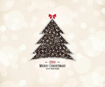 Free Vector Christmas Geometric Tree Shape On Elegant Background
