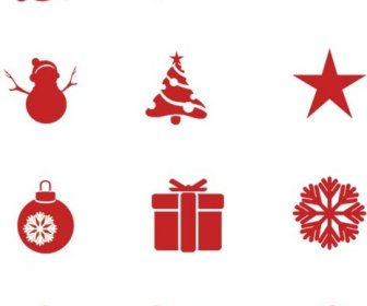 Kostenlose Vektor Weihnachten Silhouette Icon-Sammlung