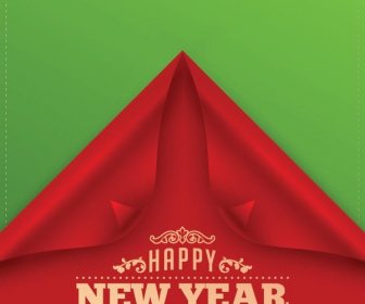 Free Vector Christmas8 New Year Red Invitation Card