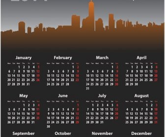 vektor gratis kota kalender year14 baru