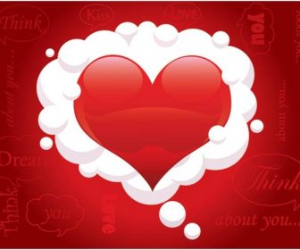 Kostenlose Vektor-Wolke Um Valentine Tag Herz Auf Grunge Hintergrund
