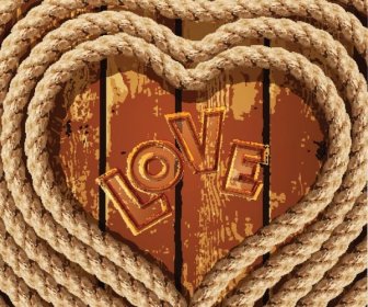 Free Vector Coiled Rope Made Love Heart Valentine Day Wallpaper