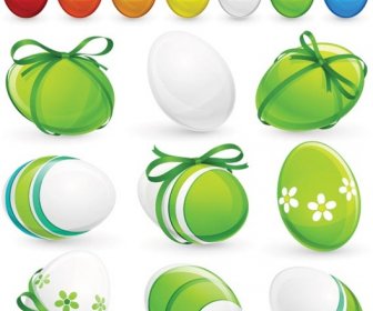 Gratis Vectores Coloridos Huevos De Pascua Juego