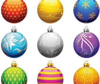 Free Vector Different Style Christmas Baubles