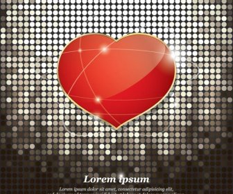 Free Vector Digital Dot Abstract Valentine Day Poster Background
