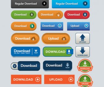Free Vector Download Upload Buttons Icons