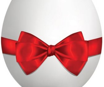 Free Vector Easter White Egg With Bow