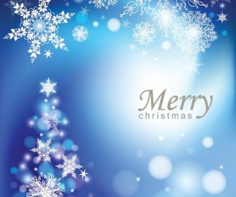 Free Vector Elegant Blue Background Merry Christmas Template