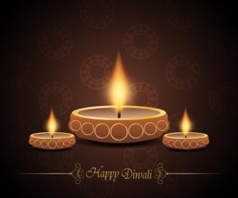 Kostenlose Vektor Elegante Happy Diwali Veranstaltung Grußkarten-Hintergrund