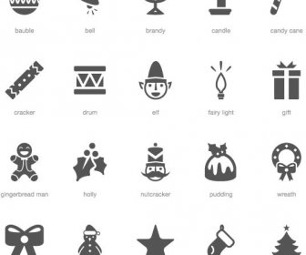 Free Vector Flat Christmas Icon Collections