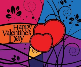 무료 벡터 꽃 예술 행복 Valentine8217s 하루 인사말 카드