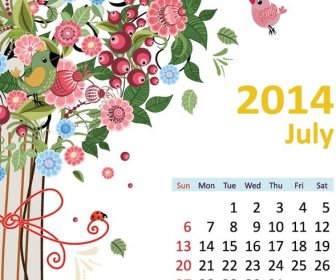Free Vector Flower Brunch14 Calendar
