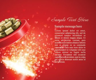 Vetor Livre Voando Coração No Cartão Do Convite Do Dia De Valentine8217s Caixa De Presente