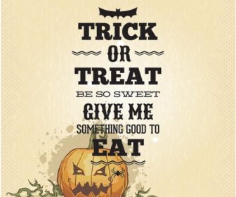 Vektor Gratis Memberi Saya Sesuatu Yang Baik Untuk Makan Halloween Poster