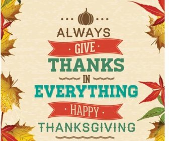 Free Vector Give Thanks In Everythink Happy Thanksgiving Title Page