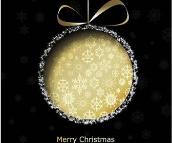 Free Vector Golden Christmas Ball With Design Elements Pattern