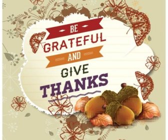 Kostenlose Vektor Dankbar Und Geben Vielen Dank Pflanzlichen Thanksgiving Poster