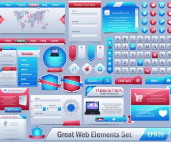 Free Vector Great Web Elements Complete Set