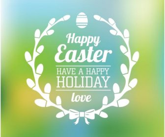 Free Vector Green Blur Background Happy Easter Wallpaper
