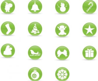 Free Vector Green Christmas Icons