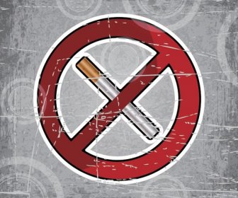 Não Free Vector Grunge Fundo Nenhum ícone Vermelho De Fumar