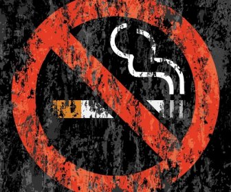Free Vector Grunge Background No Smoking Símbolo