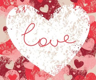 Vektor Gratis Grunge Jantung Bentuk Hari Valentine Kartu Ucapan