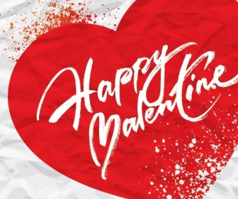 Free Vector Grunge Paper Heart Shape Happy Valentine