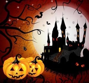 Kostenlose Vektor Halloween Gejagt Haus Hintergrund