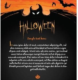 Hoja Membretada Y Tarjeta De La Invitación De Halloween Vector Gratis