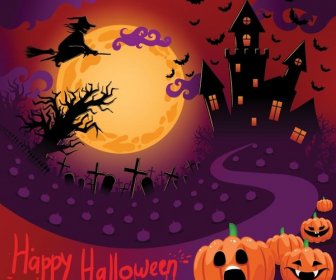 Free Vector Halloween Night Creepy Template