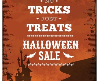Бесплатные Векторные Хэллоуин продажа плакат