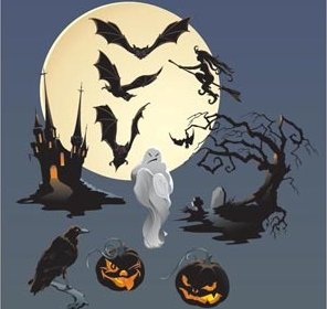 Free Vector Halloween Scary Elementos