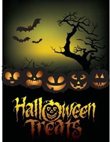 Free Vector Halloween Treats Template Design Illustration