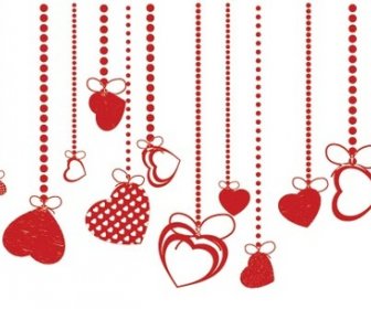 เวกเตอร์ฟรีแขวนแม่ Valentine8217s หัวใจที่สวยงาม