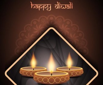 Tarjeta De Felicitación De Vector Libre Feliz Diwali Patrón Fondo