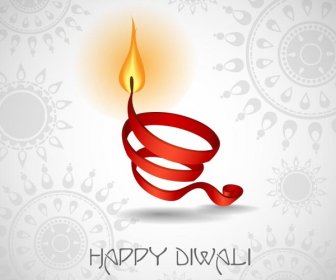 Free Vector Happy Diwali Ribbon Symbol With Beautiful Typography Logo