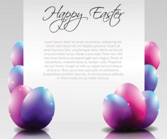 vektor gratis happy easter telur berwarna-warni undangan template kartu