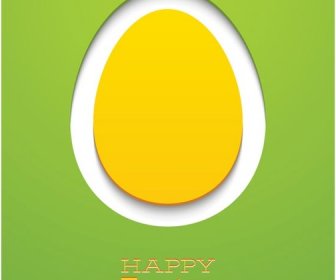 Бесплатные Векторные счастливым Пасхальное яйцо на зеленой поздравительных открыток
