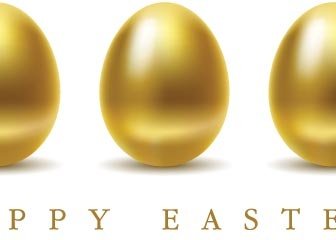 Free Vector Happy Easter Gold Eggs